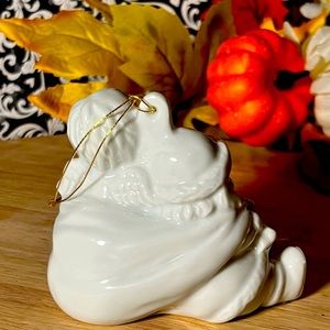 Vandor imports made in Japan porcelain white Christmas ornament. Santa ornament.